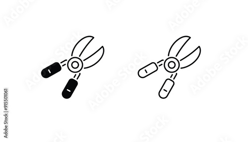 Pruners icon design with white background stock illustration