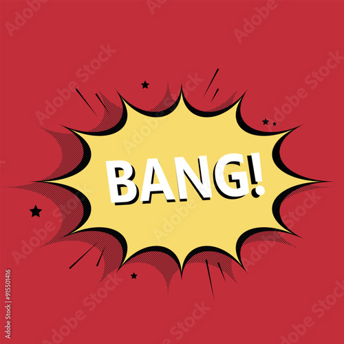 text bang on red background