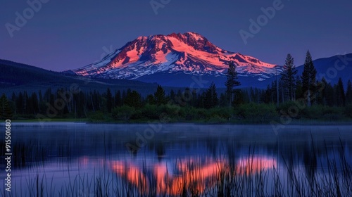 Mt Bachelor view from Todd Lake Bend, Oregon