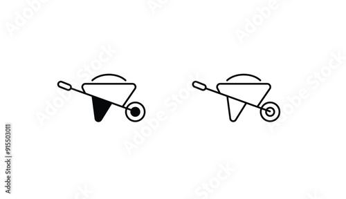 Wheelbarrow icon design with white background stock illustration