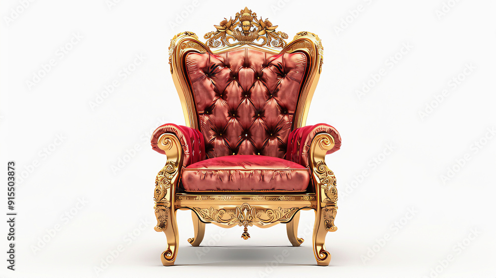 Antique armchair throne isolated on white background Antique armchair throne isolated on white background