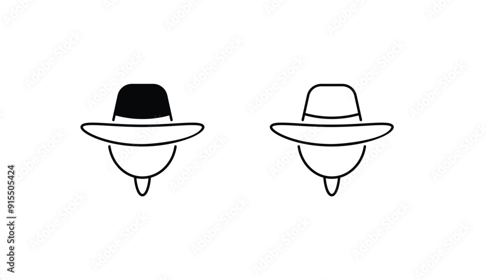 Farmer Hat icon design with white background stock illustration Farmer Hat icon design with white background stock illustration