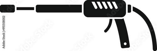 Black silhouette of a cleaning equipment sprayer, a powerful tool for disinfection and sanitizing