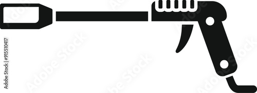 Black and white icon of a gas torch burner tool, for soldering, plumbing and repairing using fire