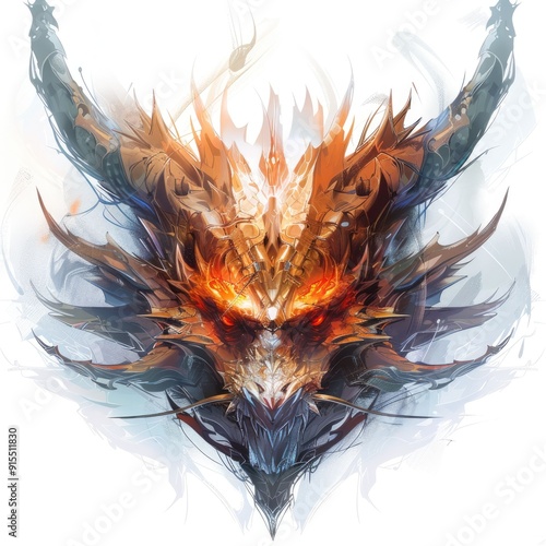 Red Skeleton Dragon Monster Head