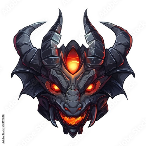 Red Skeleton Dragon Monster Head