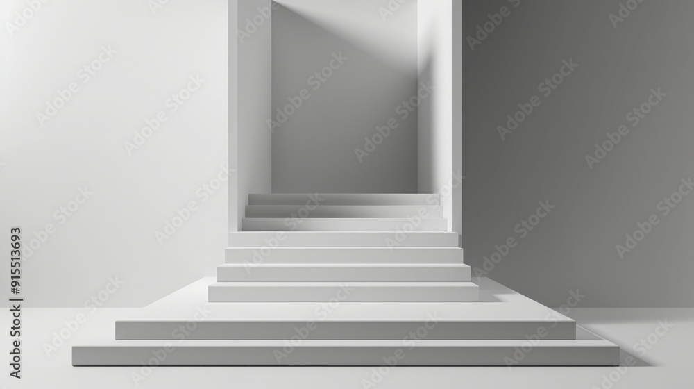 Fototapeta premium Minimalist White Staircase Architecture