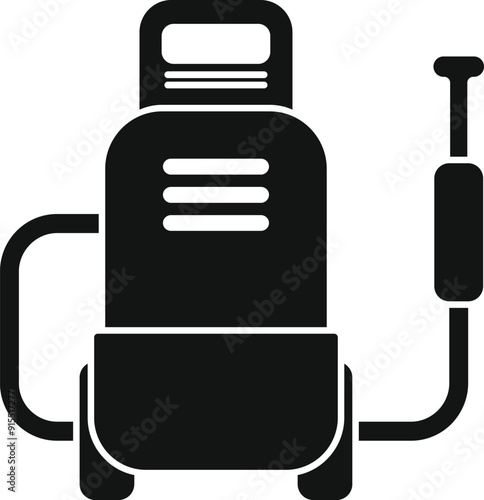 Simple icon representing a pressure washer machine, ideal for cleaning tasks