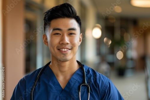 Portrait of a young male registered nurse