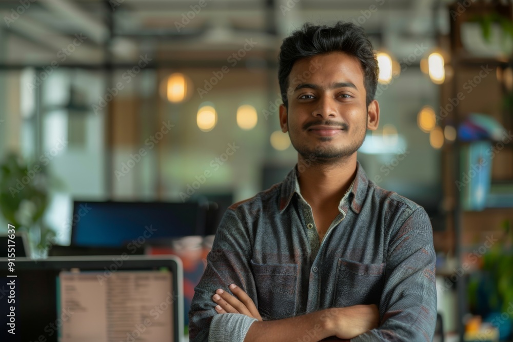 Portrait of a young male software engineer Portrait of a young male software engineer