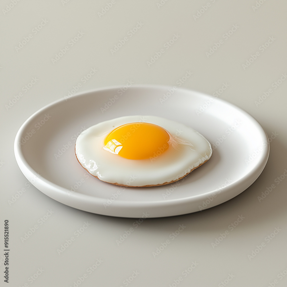 Minimalist style fried egg with a bright yellow yolk Minimalist style fried egg with a bright yellow yolk