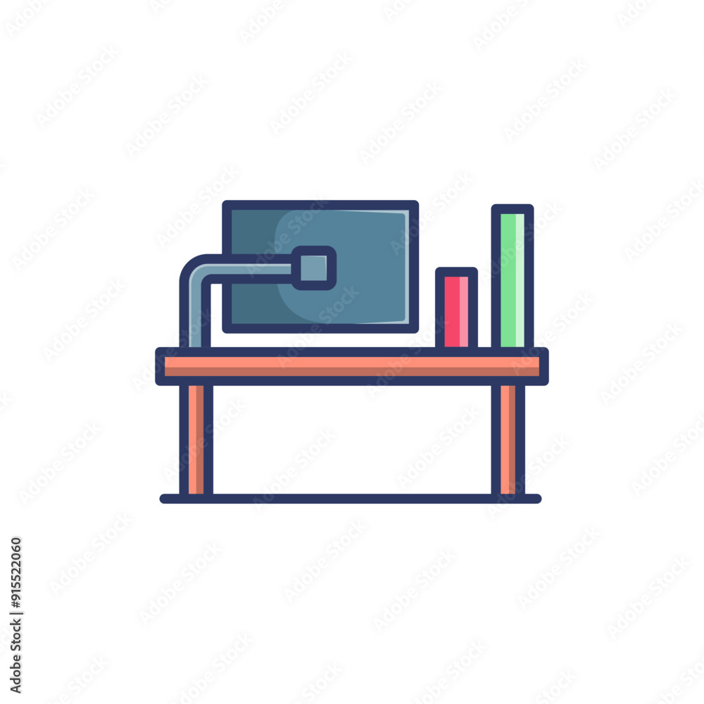 Workplace minimalist vector illustration ,simple transparent graphic element .Isolated on white background Workplace minimalist vector illustration ,simple transparent graphic element .Isolated on white background