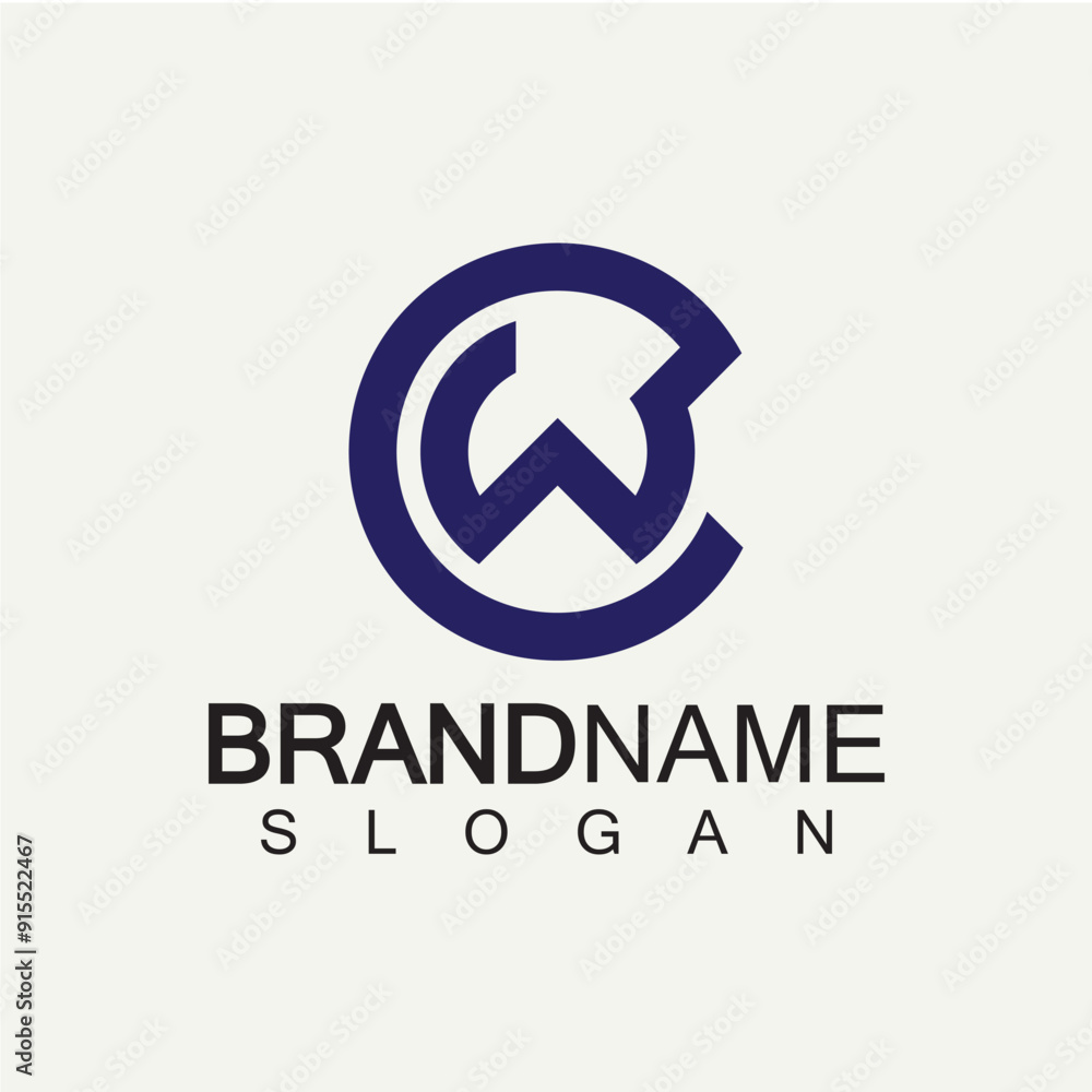 Alphabet Letters CW or WC logo design template Alphabet Letters CW or WC logo design template