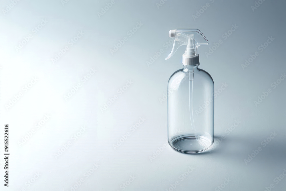 An empty spray bottle. Space for text. An empty spray bottle. Space for text.