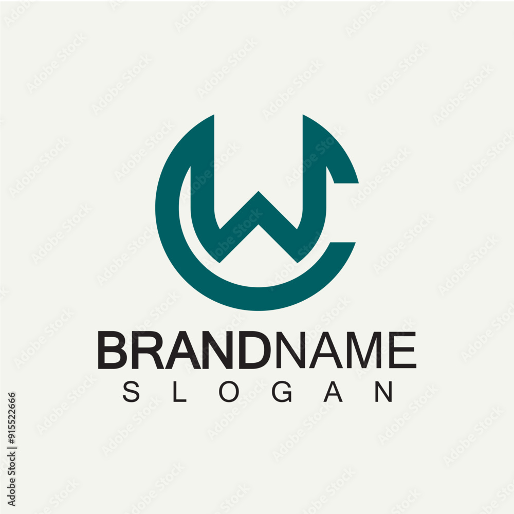 Alphabet Letters CW or WC logo design template Alphabet Letters CW or WC logo design template