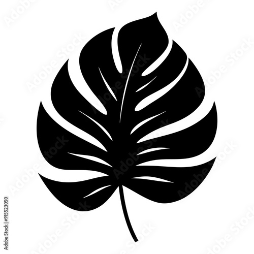 Palm Leaf Silhouette Illustration isolated on white background