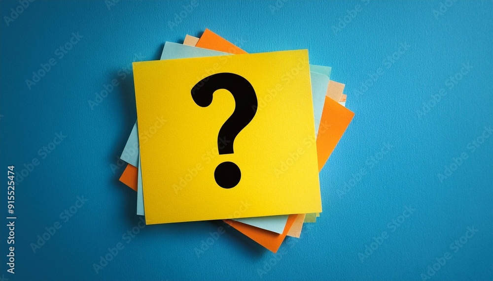 question mark on paper with blue background question mark on paper with blue background