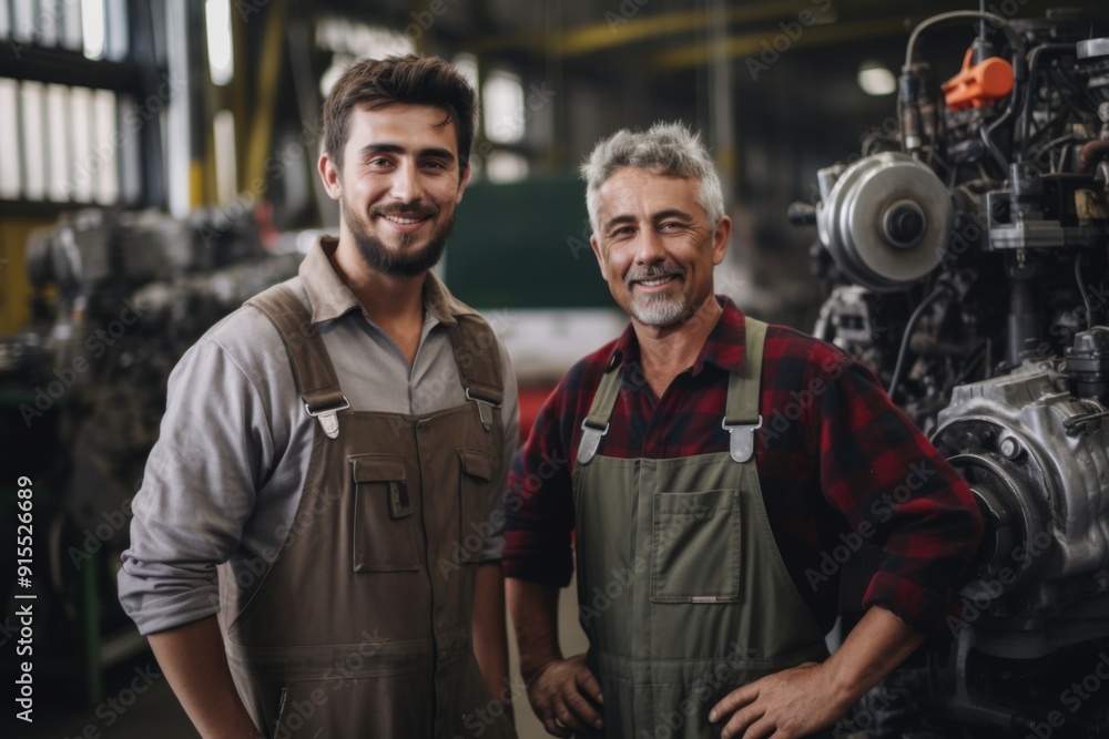 Portrait of a smiling latin male engineer in auto part factory Portrait of a smiling latin male engineer in auto part factory