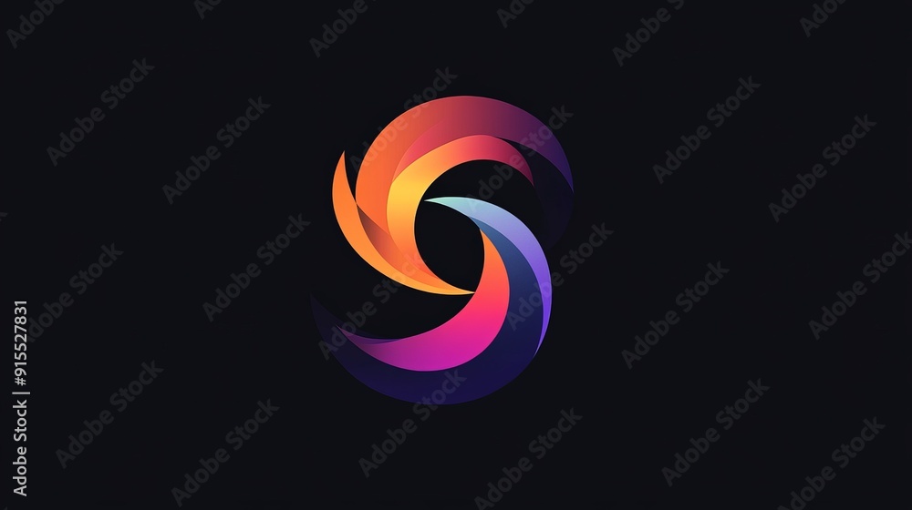 Design an eye-catching color-changing logo against a black background. Design an eye-catching color-changing logo against a black background.