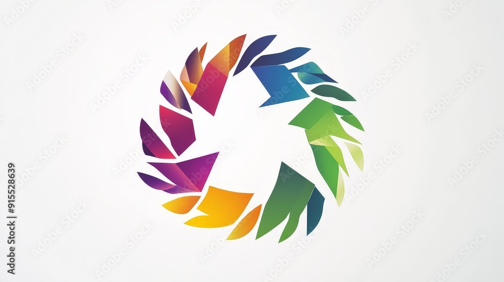 Obraz premium Develop a beautiful colorful recycle logo on a white canvas. Use bright, complementary hues and sleek