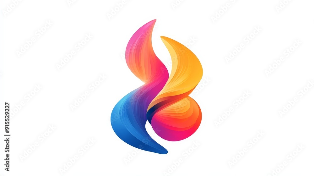 Develop a beautiful logo with shifting colors on a white background, emphasizing elegance and fluid motion with a modern twist Develop a beautiful logo with shifting colors on a white background, emphasizing elegance and fluid motion with a modern twist