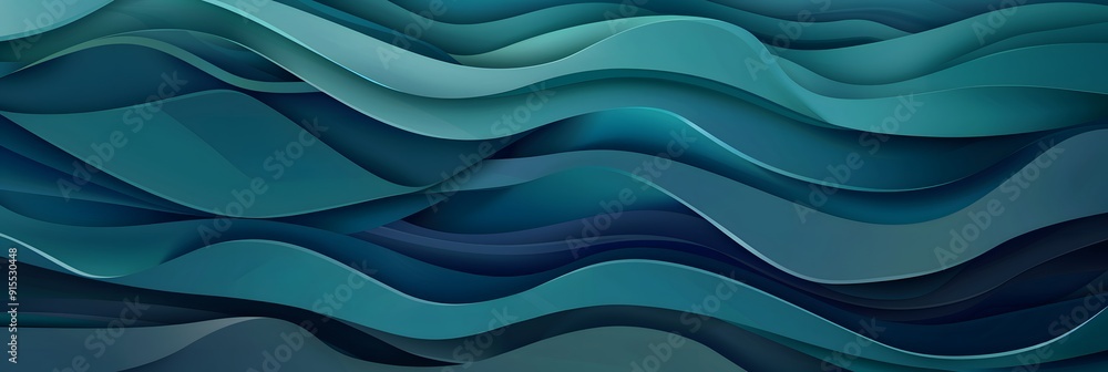 Obraz premium Abstract blue waves with a smooth, flowing texture