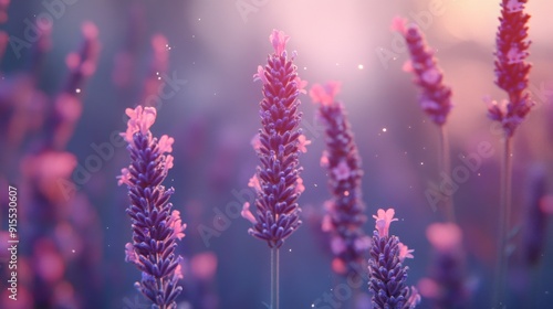 A detailed image of a lavender bloom, showcasing its tiny flowers and calming purple hue.