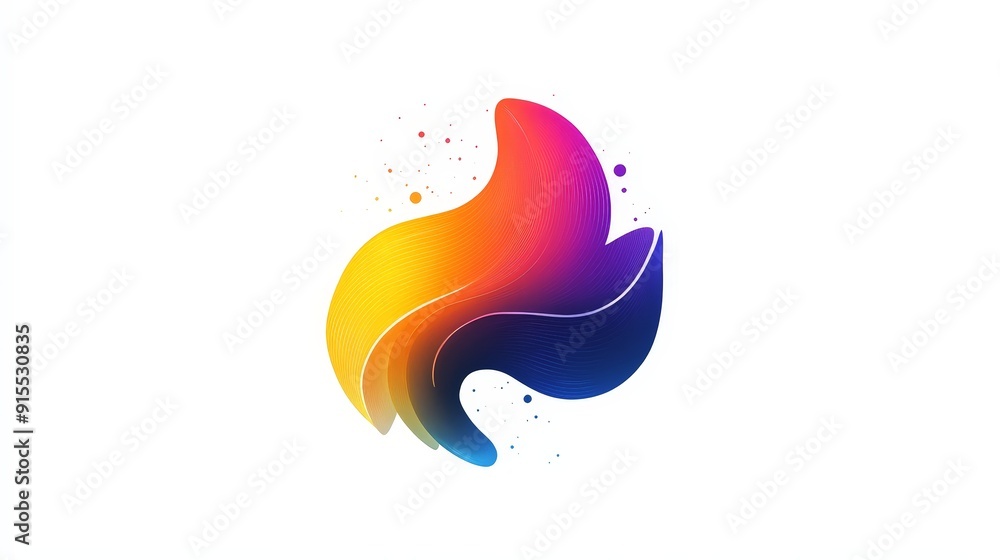 Develop a logo that seamlessly changes colors against a white background, featuring elegant shapes and innovative design Develop a logo that seamlessly changes colors against a white background, featuring elegant shapes and innovative design