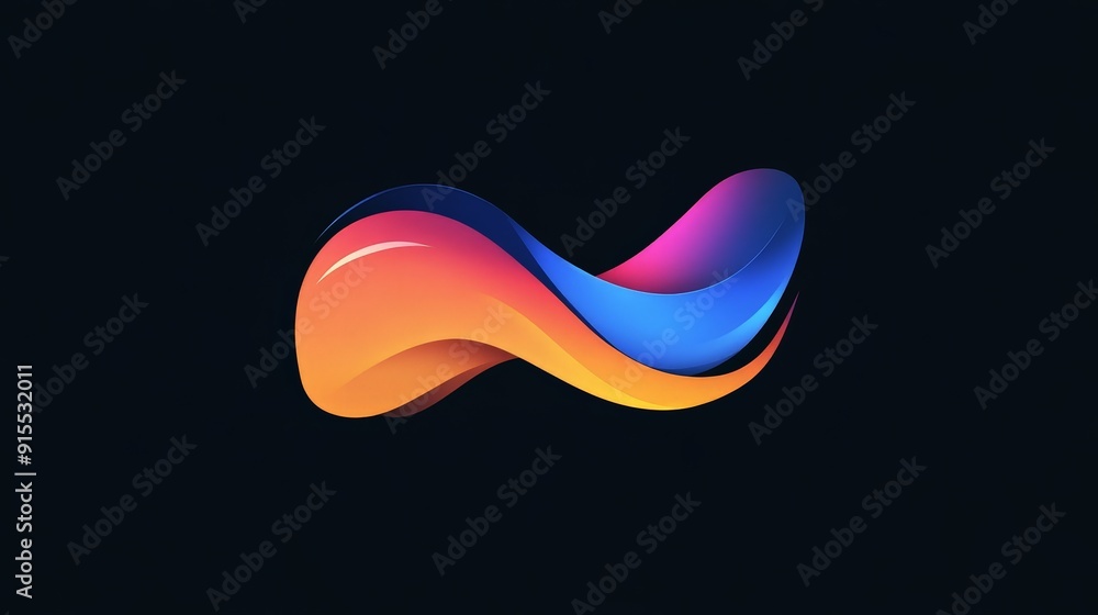 Develop a striking logo with fluid color shifts against a black backdrop Develop a striking logo with fluid color shifts against a black backdrop