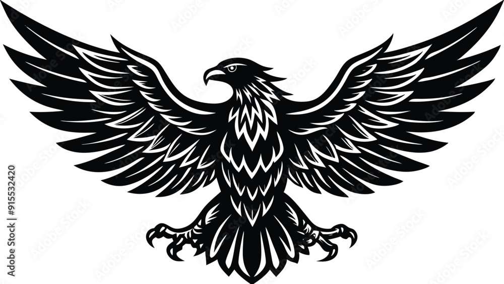 Obraz premium eagle silhouette and tattoo design