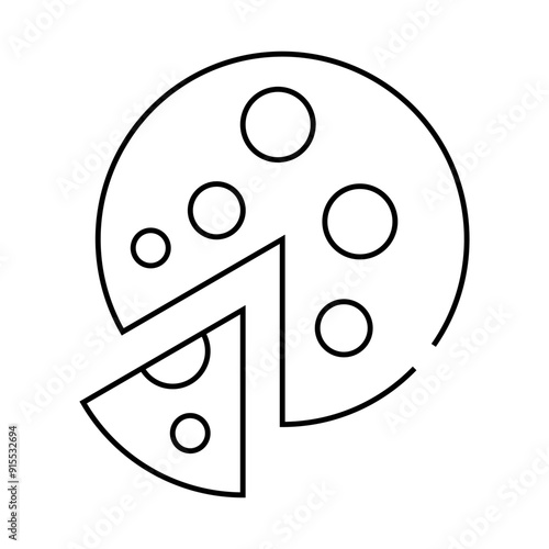 vegan pizza line icon vector. vegan pizza sign. isolated contour symbol black illustration