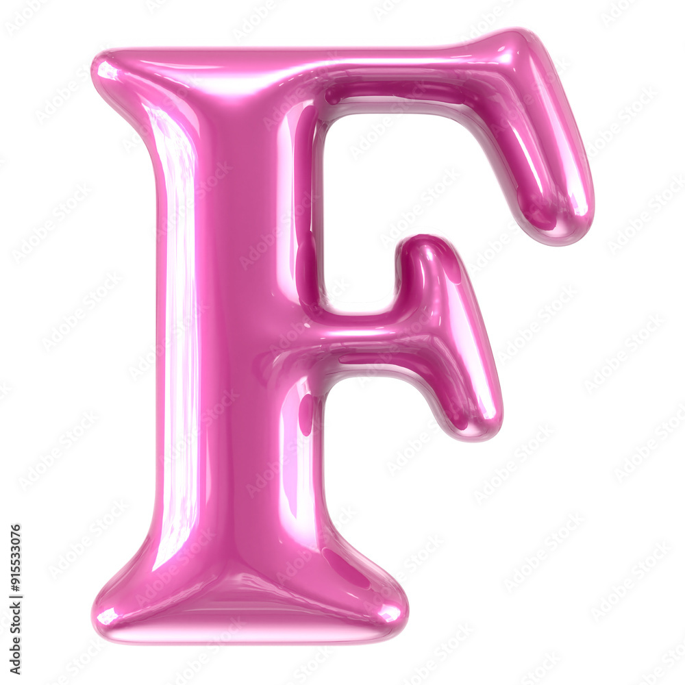 F Font Pink 3d Render F Font Pink 3d Render