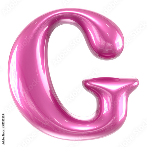 G Font Pink 3d Render