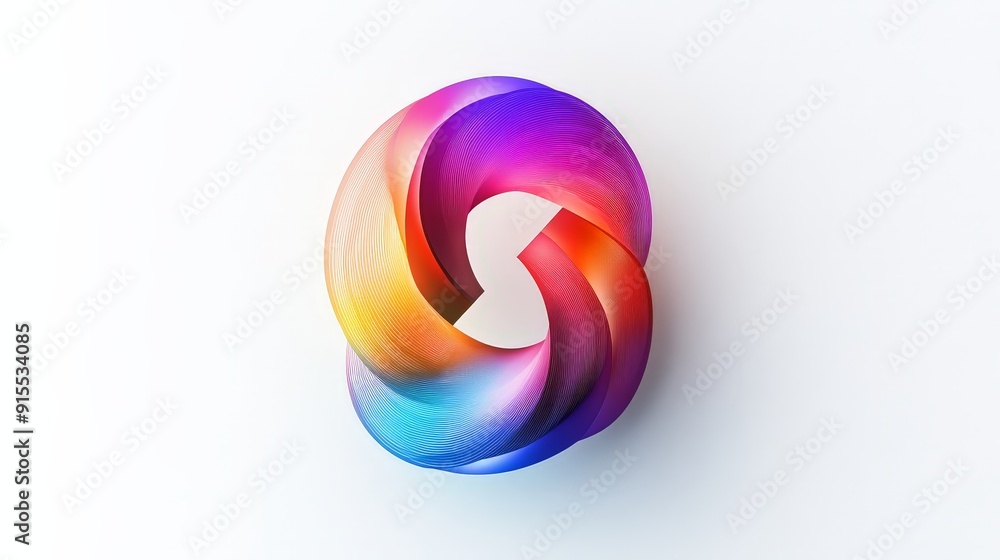 Develop a vibrant, color-changing logo on a white background, incorporating innovative shapes and elegant transitions Develop a vibrant, color-changing logo on a white background, incorporating innovative shapes and elegant transitions