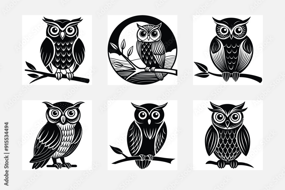 Artistic minimal owl silhouette on white background artwork set for galleries
Artistic minimal owl silhouette on white background artwork set for galleries
