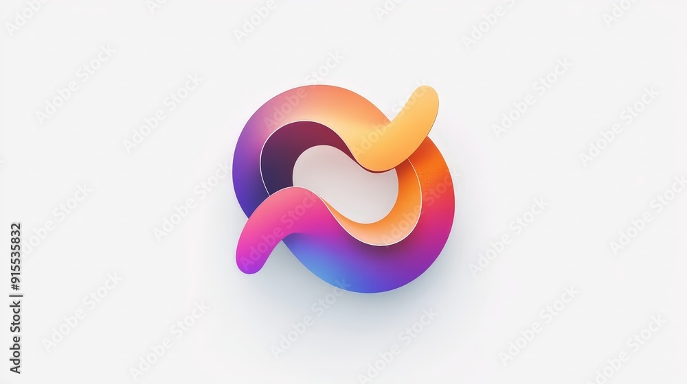 Develop an eye-catching color-changing logo with smooth gradients on a white background. Highlight sleek shapes and contemporary style Develop an eye-catching color-changing logo with smooth gradients on a white background. Highlight sleek shapes and contemporary style
