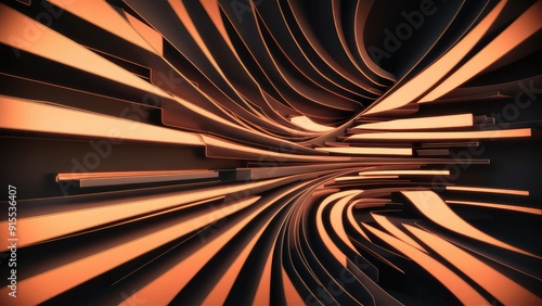 Wallpaper Mural Abstract modern graphic wallpaper featuring technologyinspired design with gradient lines and a blend of orange and black tones creating a sleek and creative aesthetic Torontodigital.ca