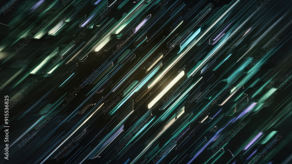 Abstract diagonal lines in green blue and violet gradients creating a blurred motion effect Abstract diagonal lines in green blue and violet gradients creating a blurred motion effect