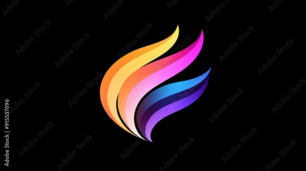 Imagine a beautiful logo with fluid color shifts on a black background. Imagine a beautiful logo with fluid color shifts on a black background.