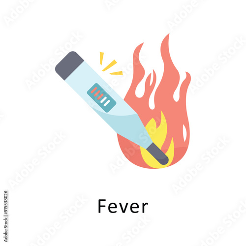 Fever Vector Flat Icon Design illustration Symbol on White background EPS 10 File