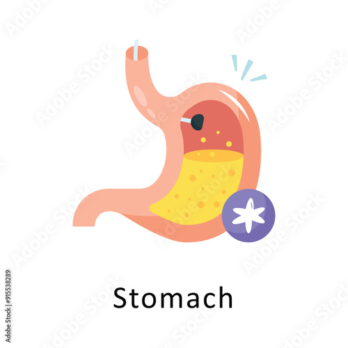 Stomach Vector Flat Icon Design illustration Symbol on White background EPS 10 File