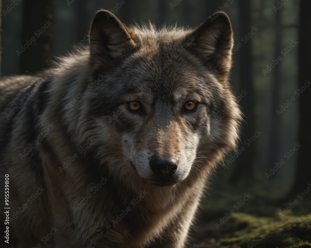 Obraz premium Majestic Wolf in Forest