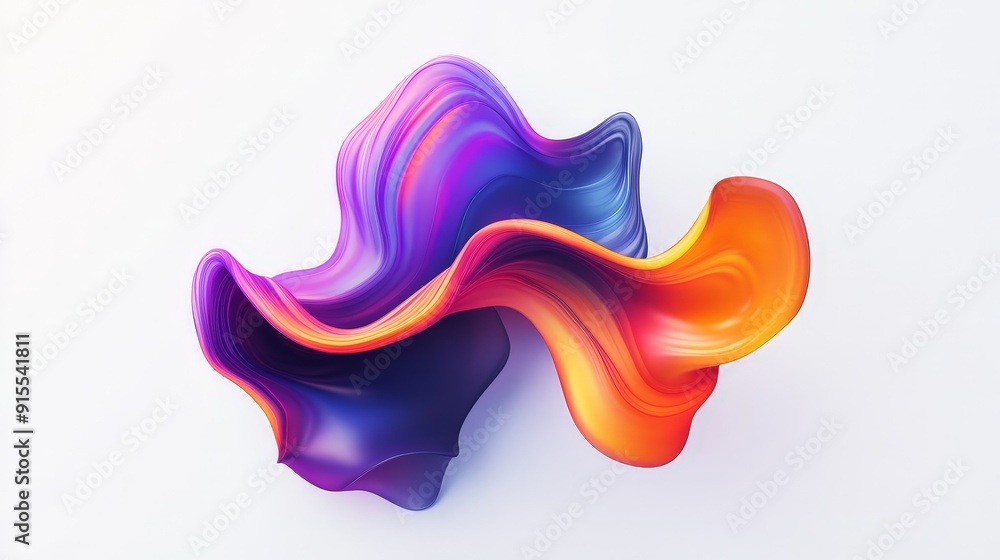 Naklejka premium Imagine a logo with smooth color transitions on a pristine white background, highlighting modern aesthetics and fluid motion.