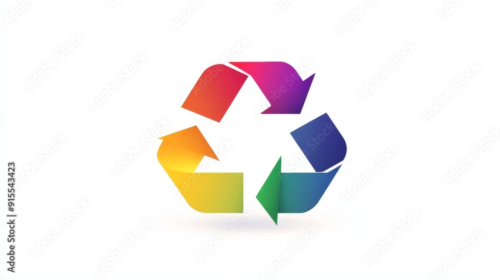 Imagine a stunning recycle logo with a colorful palette on a white background, Imagine a stunning recycle logo with a colorful palette on a white background,