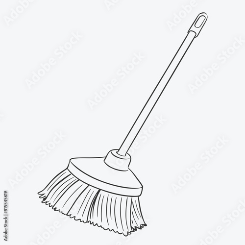 KITCHEN CLEANING BRUSH LINE ART