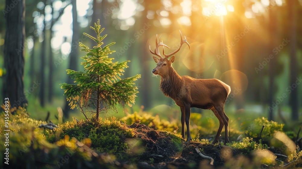 Fototapeta premium Wildlife conservation areas powered by renewable energy sources, wildlife renewable change, sustainable reserves