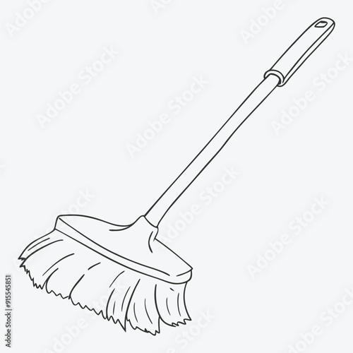 KITCHEN CLEANING BRUSH LINE ART