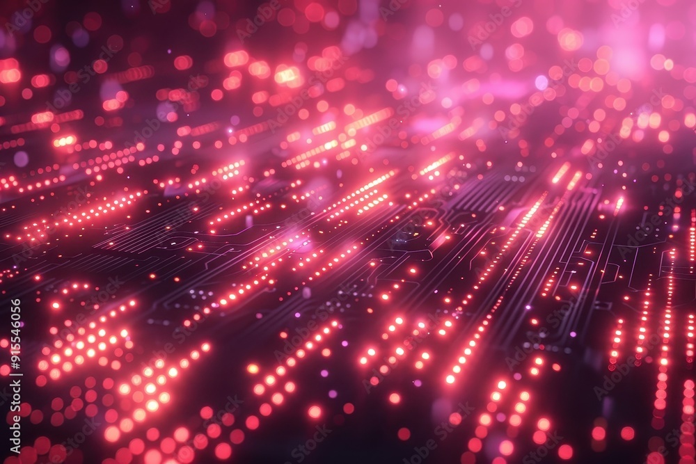 Obraz premium Abstract technology background with glowing circuits and vibrant patterns