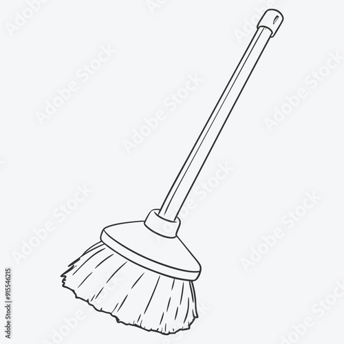 KITCHEN CLEANING BRUSH LINE ART
