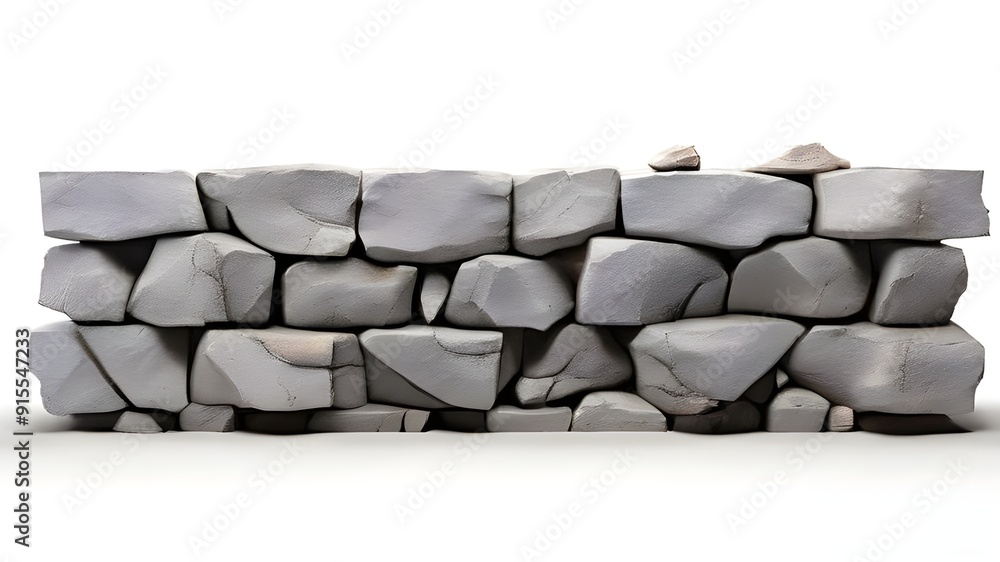 3d stone wall on white background 3d stone wall on white background